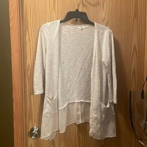 Maurices 3/4 Sleeve Black cream/tan sheet Accent Cardigan Coverup Size s